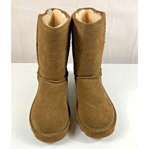 Bearpaw Elle Short Womens Boot 1962W Hickory II Suede Snow Wind Rain Size 10